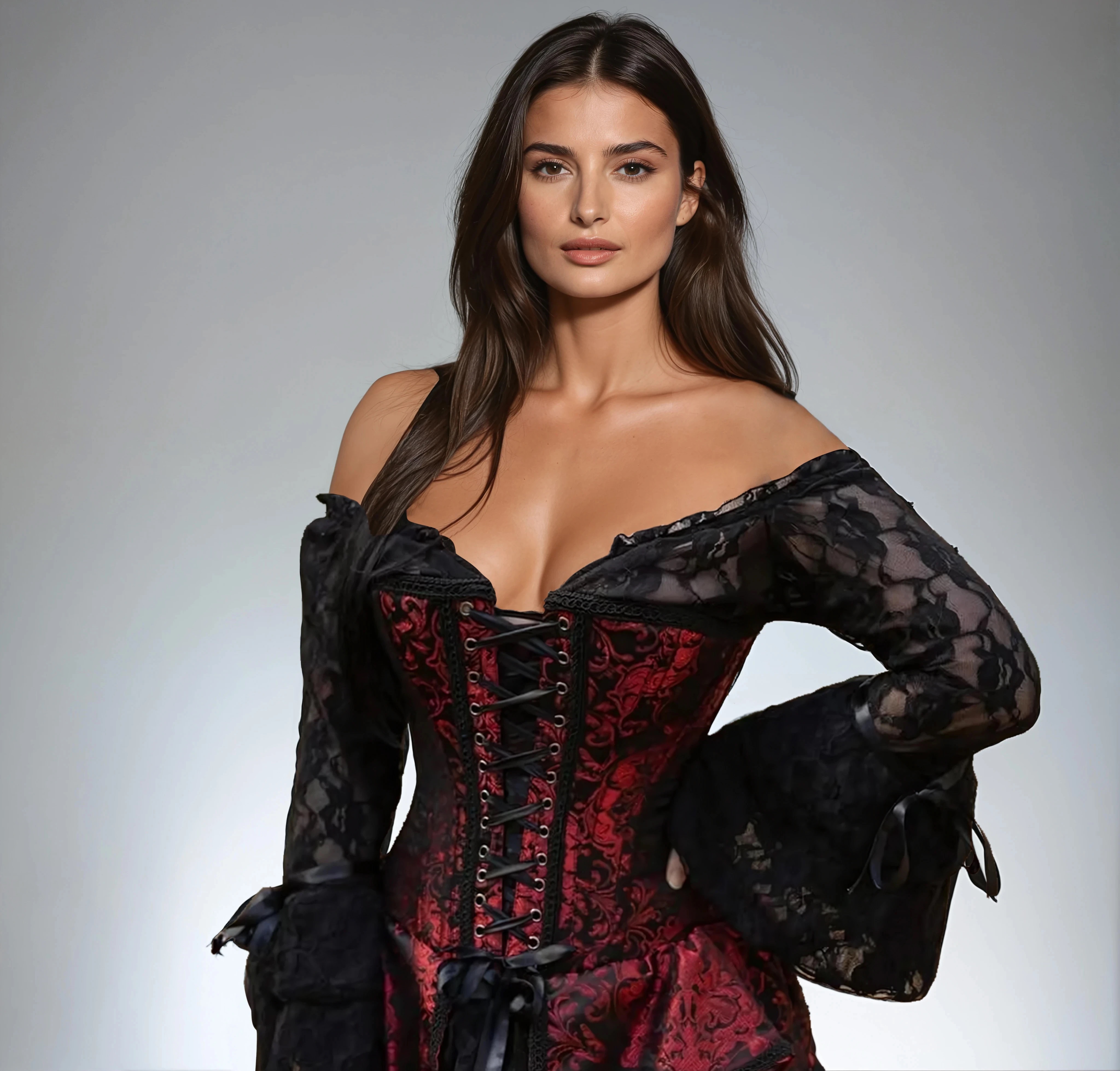 Vienna dress in red king brocade  | thumbnail | 