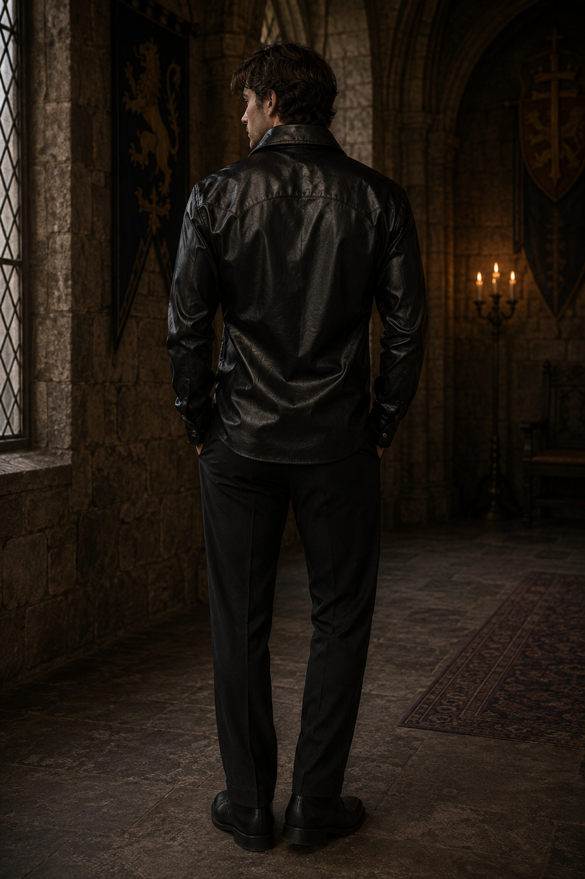 Francesco men's crushed black satin. | thumbnail | 