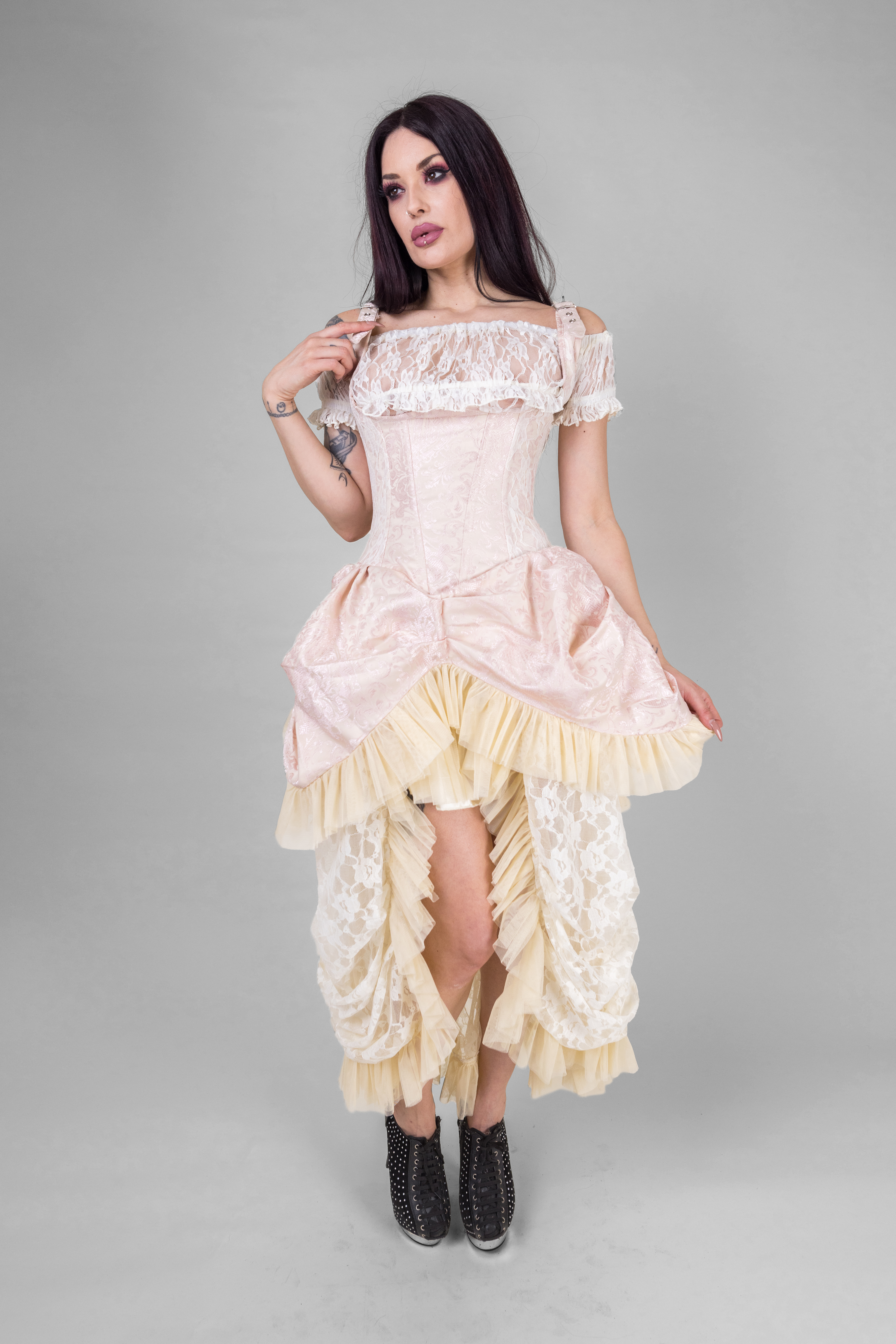 Shelly dress in pink king brocade | thumbnail | 