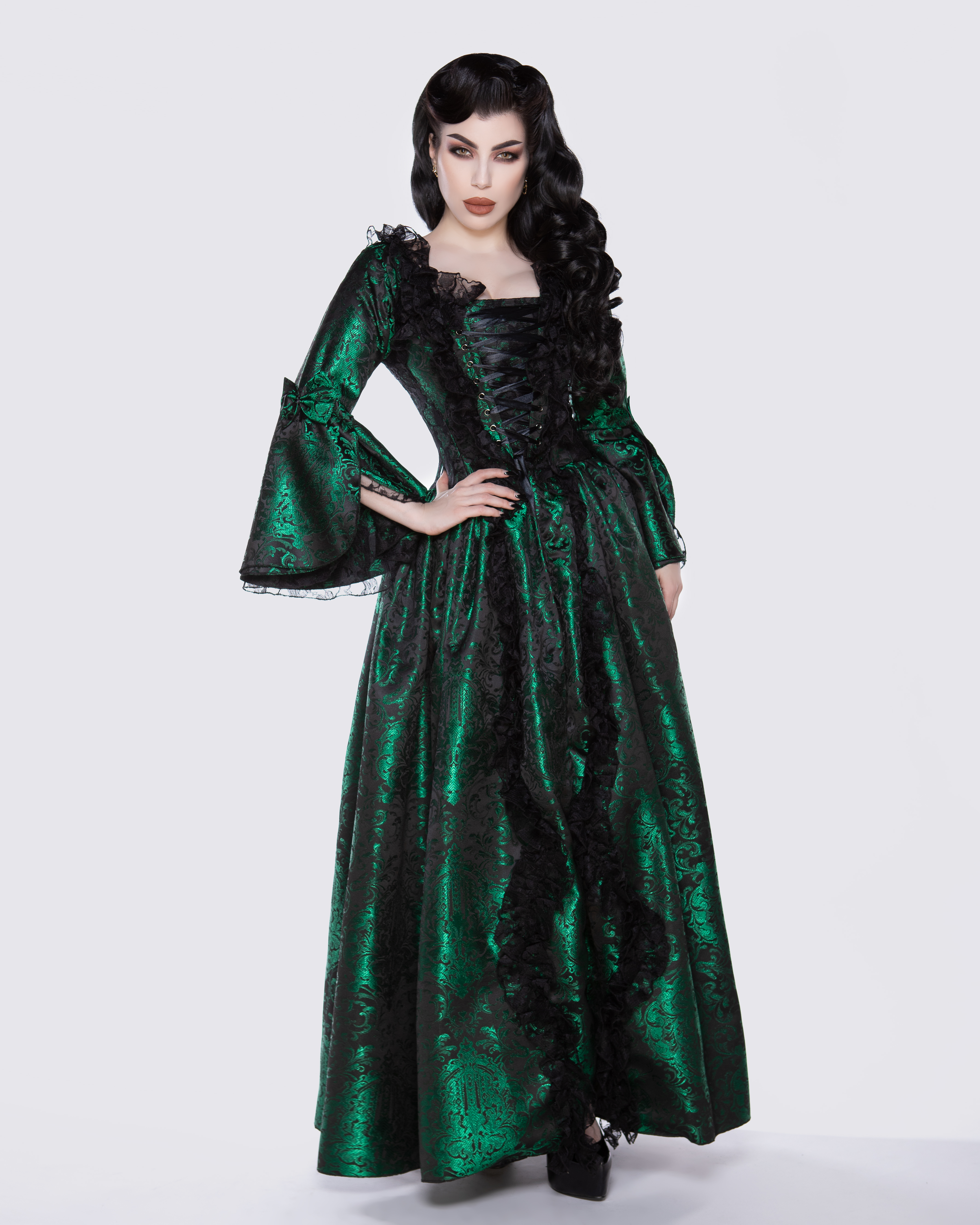 Renaissance dress baby blue king brocade  | thumbnail | 