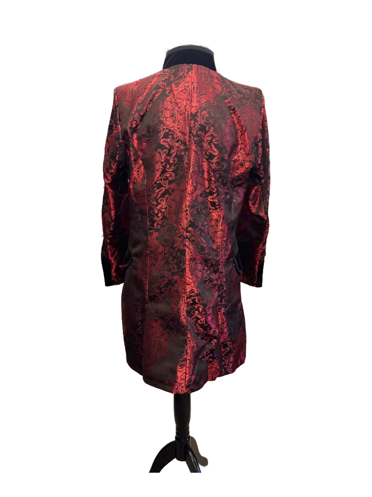 Drake men's coat in red king brocade  | thumbnail | 