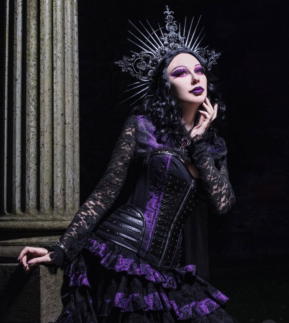 Nadia overbust corset purple king brocade  | thumbnail | 