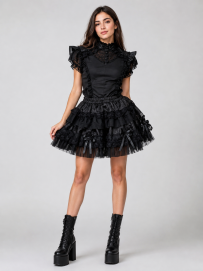 Lolita mini skirt  black king brocade | Color :Blk/Blk (0)