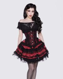 Duchess underbust in red fleur de Lys | Color :black/red (0)