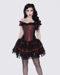 Lolita burlesque mini skirt in red king brocade | Color :Red (0)