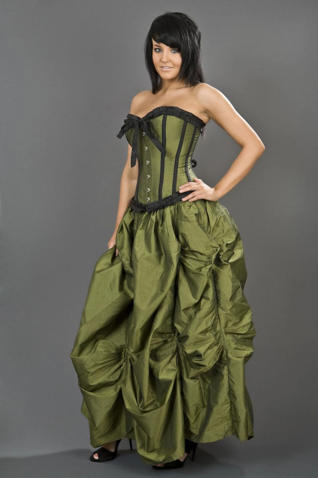 Ballgown maxi victorian skirt in red taffeta | thumbnail | 