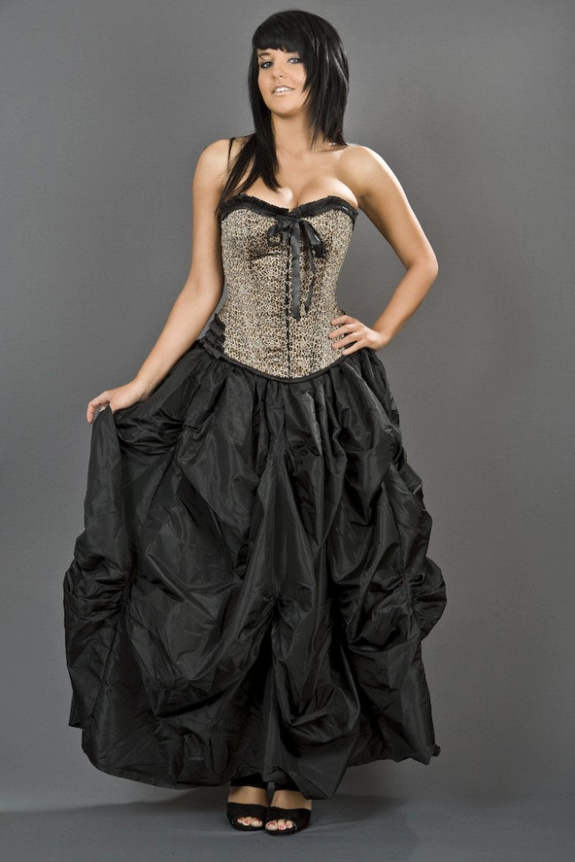 Ballgown maxi victorian skirt in red taffeta | thumbnail | 
