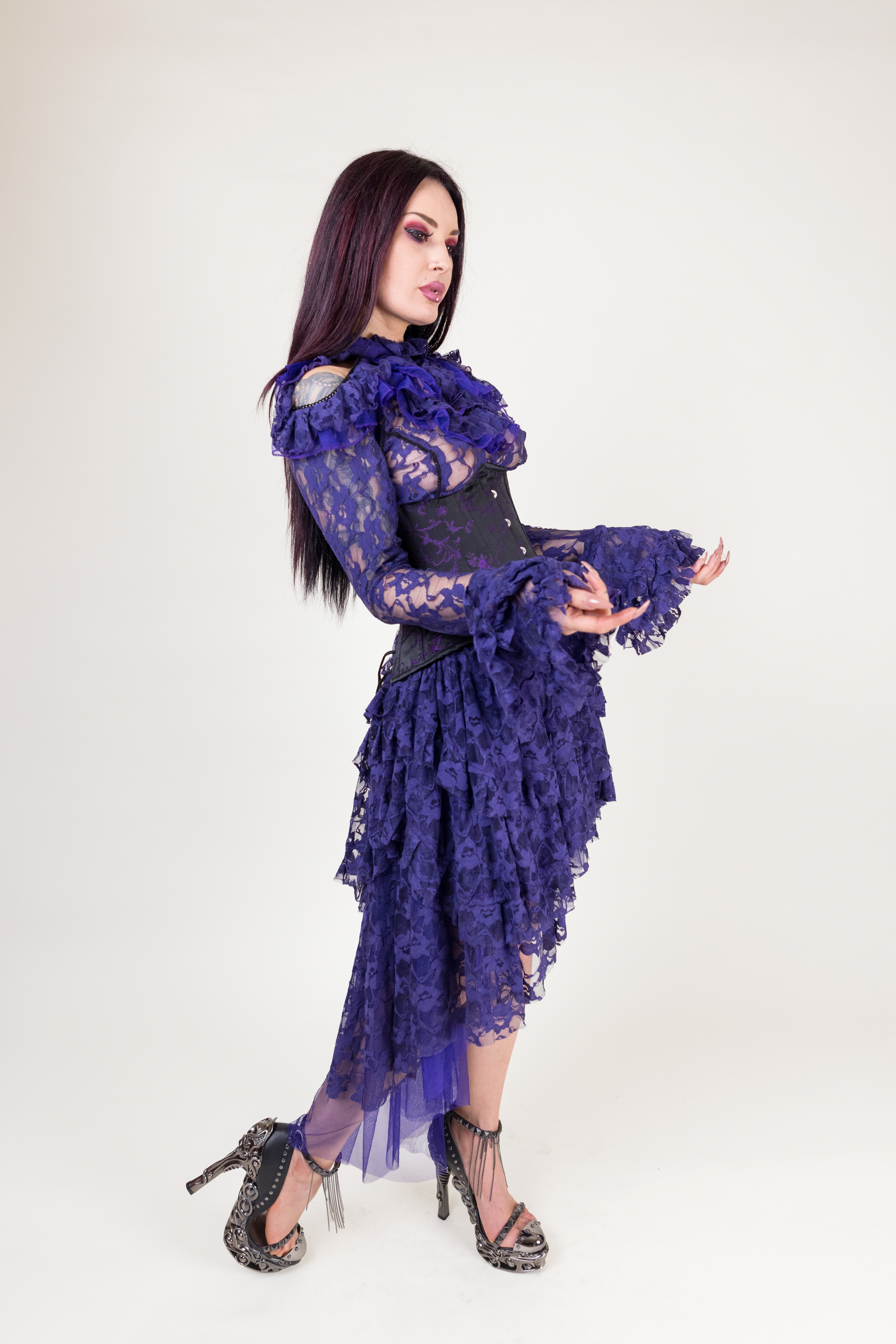 Ophelie skirt purple lace | thumbnail | 