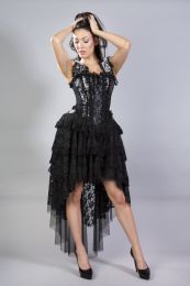 Ophelie burlesque corset dress in silver king brocade