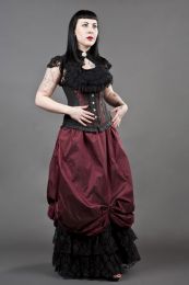 Alexandra victorian maxi skirt in burgundy taffeta
