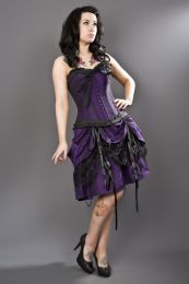 Dita knee length burlesque skirt in purple taffeta