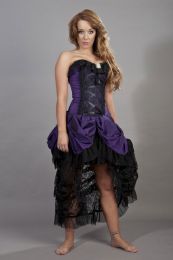 PLUS SIZE Corset Moulin Rouge Dress Purple Satin Goth Burlesque Costume  Overbust