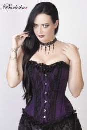 Elizium overbust corset in purple taffeta 