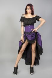 Amanda underbust steel boned corset in purple taffeta 