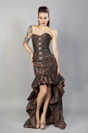 Helena skirt in black satin black lace overlay 