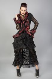 Morticia victorian gothic jacket in black lace red king 