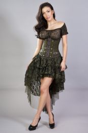 Burleska Womens Ophelie Steampunk Corset Dress (X-Small, Black