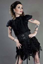 Shadow gothic mini skirt in black cotton