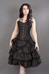 Sophia knee length burlesque skirt in black taffeta