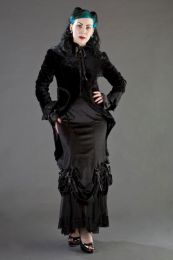Vanity gothic victorian long skirt in black velvet
