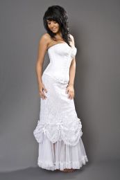 Vanity Maxi skirt in white cotton and white lace overlay