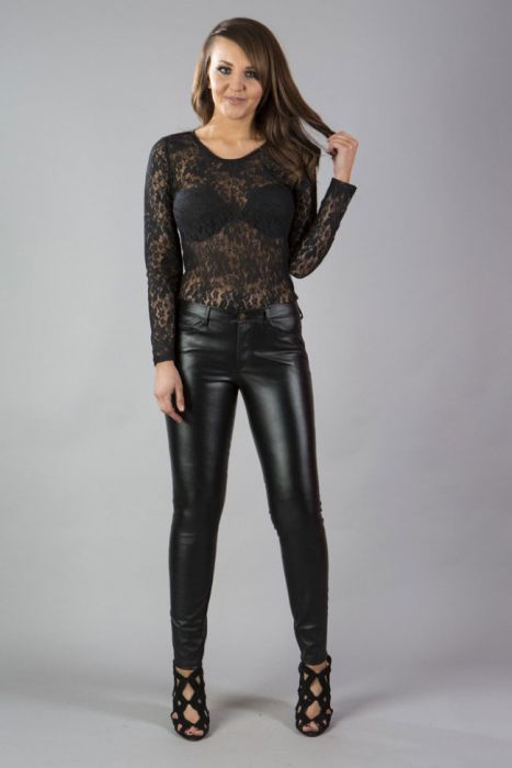 ladies tight leather trousers