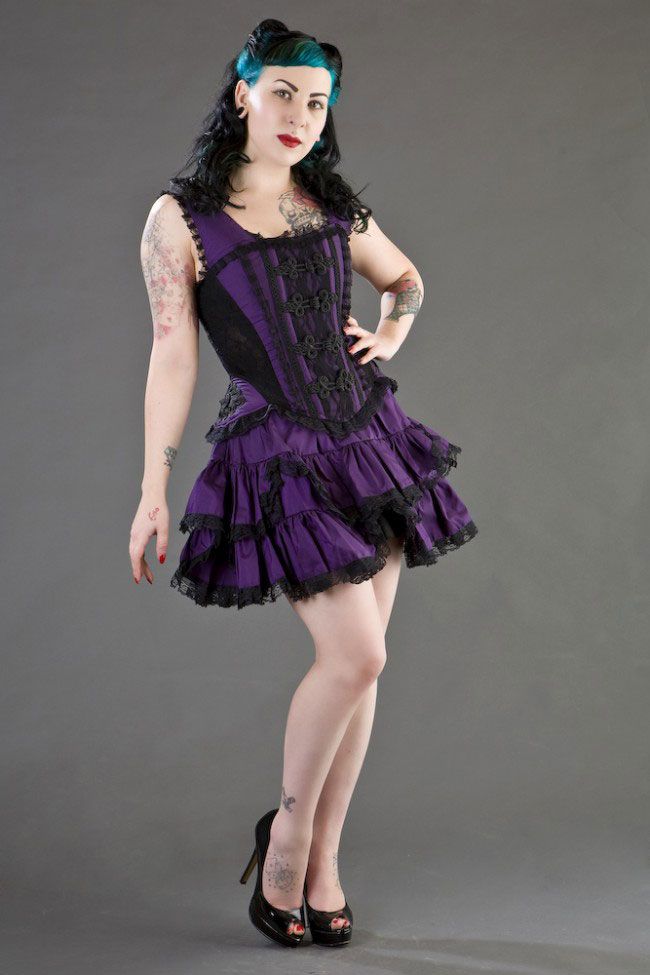 Purple Taffeta Overbust Corset