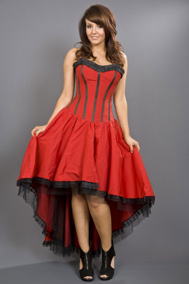 corset dress red